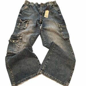 BDG Urban Outfitters wide leg Relaxed Cargo Jeans Cyber Cargo